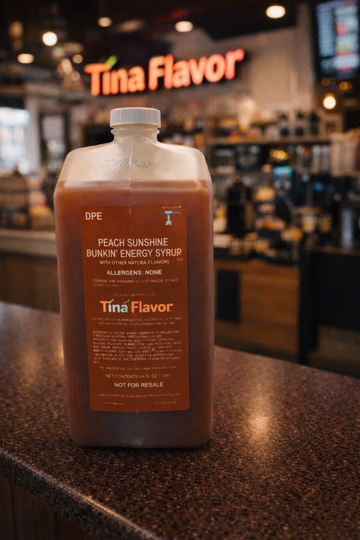 Peach Sunshine’ Energy Syrup Sealed With Pump