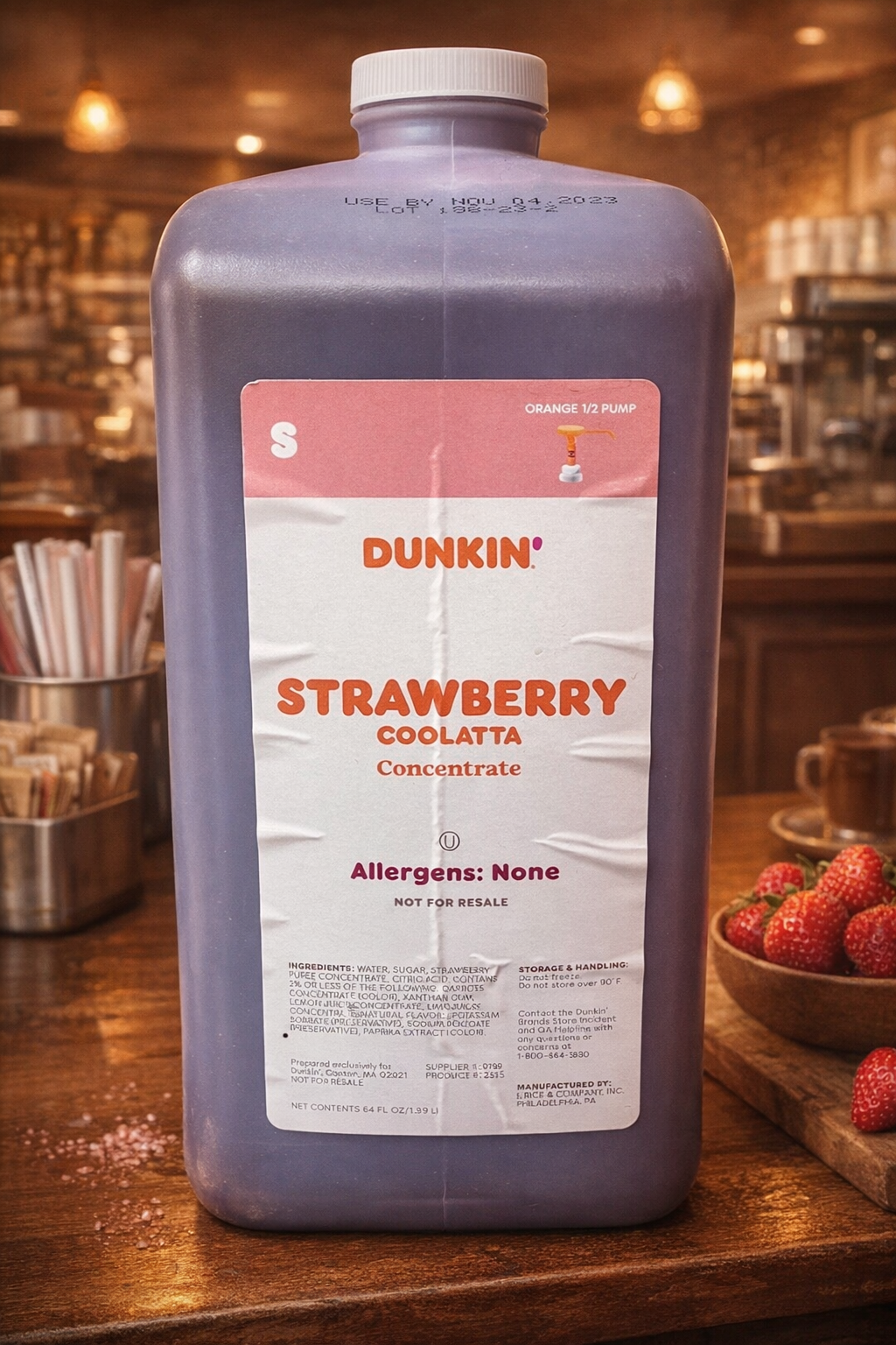 🍓 Strawberry Coolatta Syrup coolatta with Pump Dunkin
