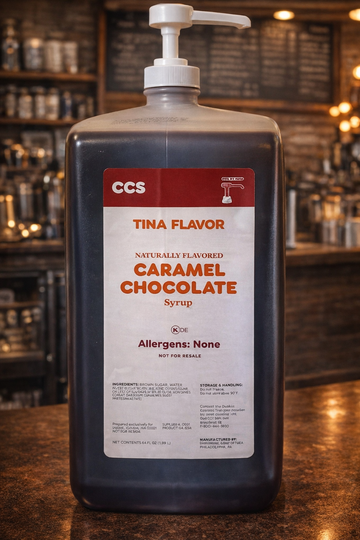 🍫 Dunkin’ Caramel Chocolate Syrup – 64 oz Jug with Pump