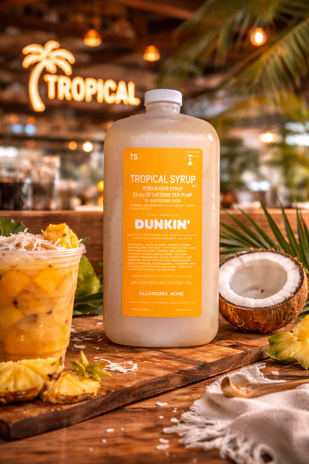 Dunkin' Donuts Tropical Dunkin Energy Zero Sugar 64 fl oz Jug with Pump